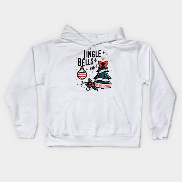 Jingle Bells and Holiday Smells Kids Hoodie by Francois Ringuette